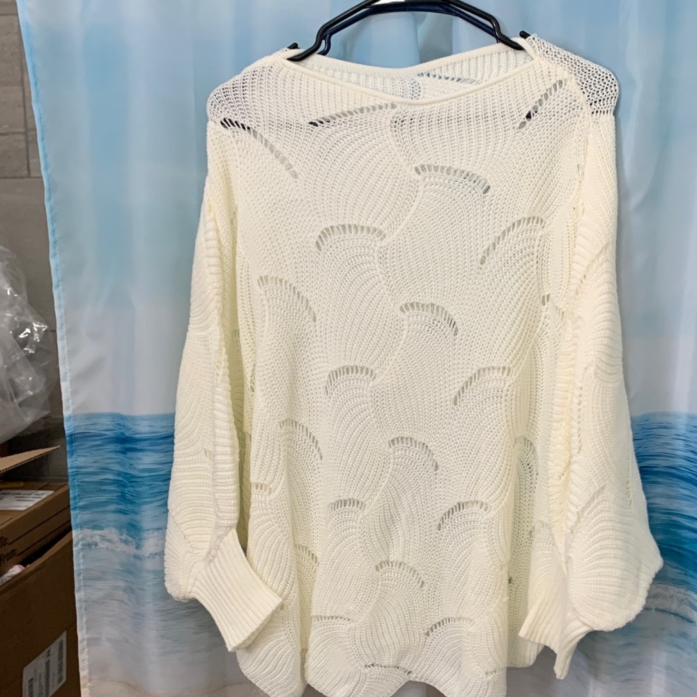 Amazon Cream Knit Cowl Sweater